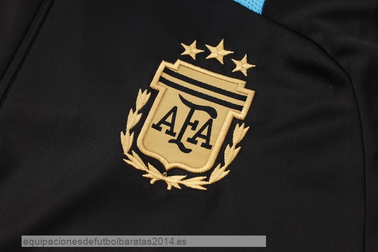 Nuevo Sudadera Entrenamiento Argentina 2024 Negro Azul Baratas